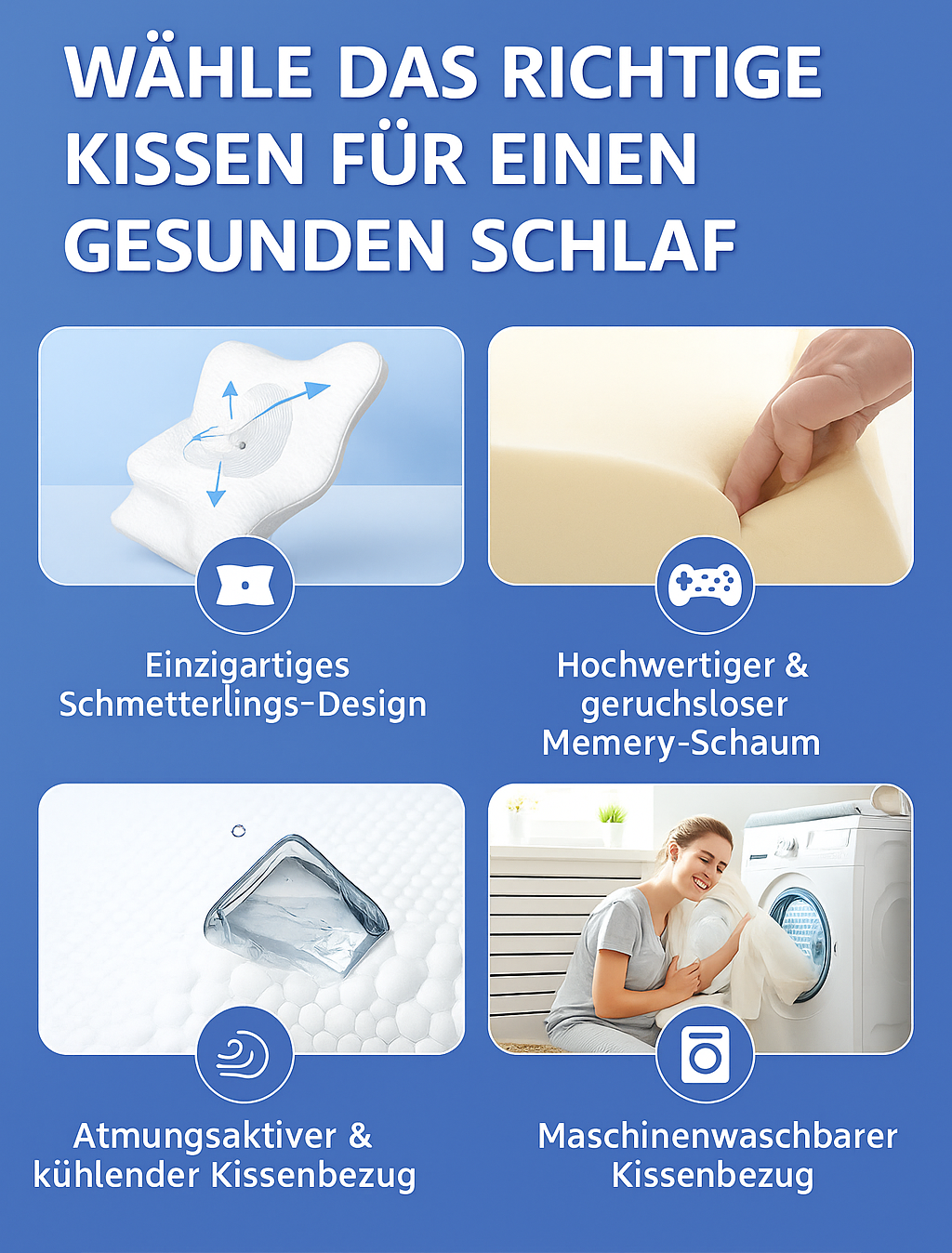 Lunava™ Ergonomisches Kopfkissen